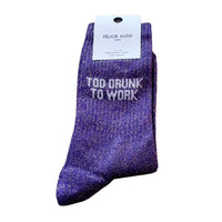 Trop ivre pour travailler | Chaussettes pailletées pour femme